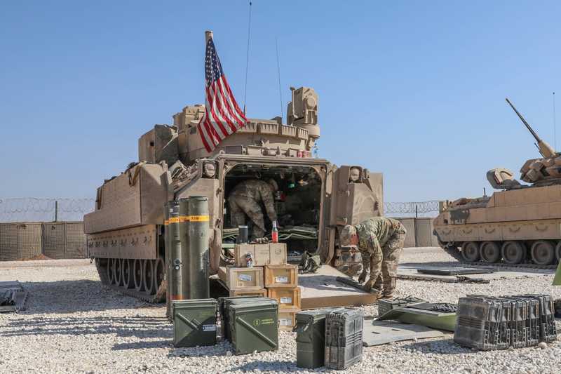 M2A3 Bradley Fighting Vehicles in northeast Syria