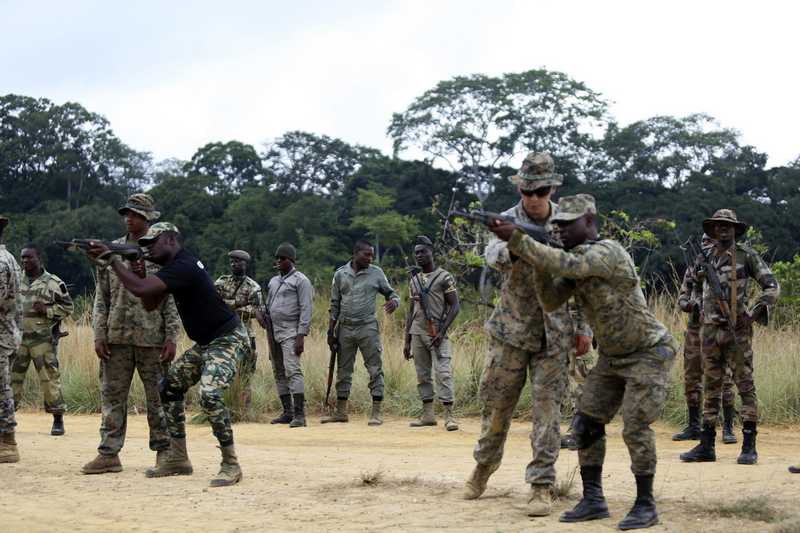 U.S. Marines with SPMAGTF-CR-AF train with Gabonese forces to build partnerships and counter illicit trafficking