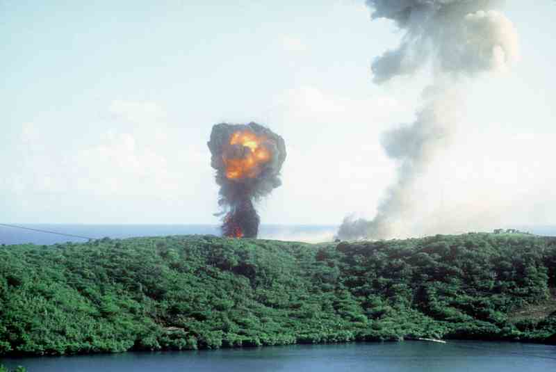 Explosion,From,A,Direct,U.s.,Hit,On,A,Grenadian,Position