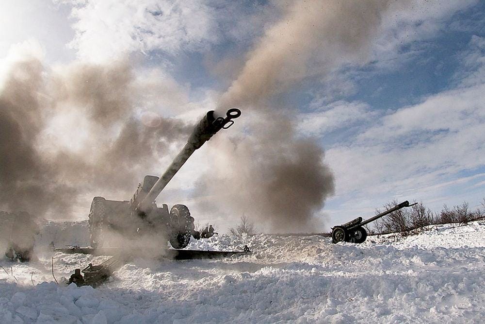 Руске хаубице Д-30 у дејству