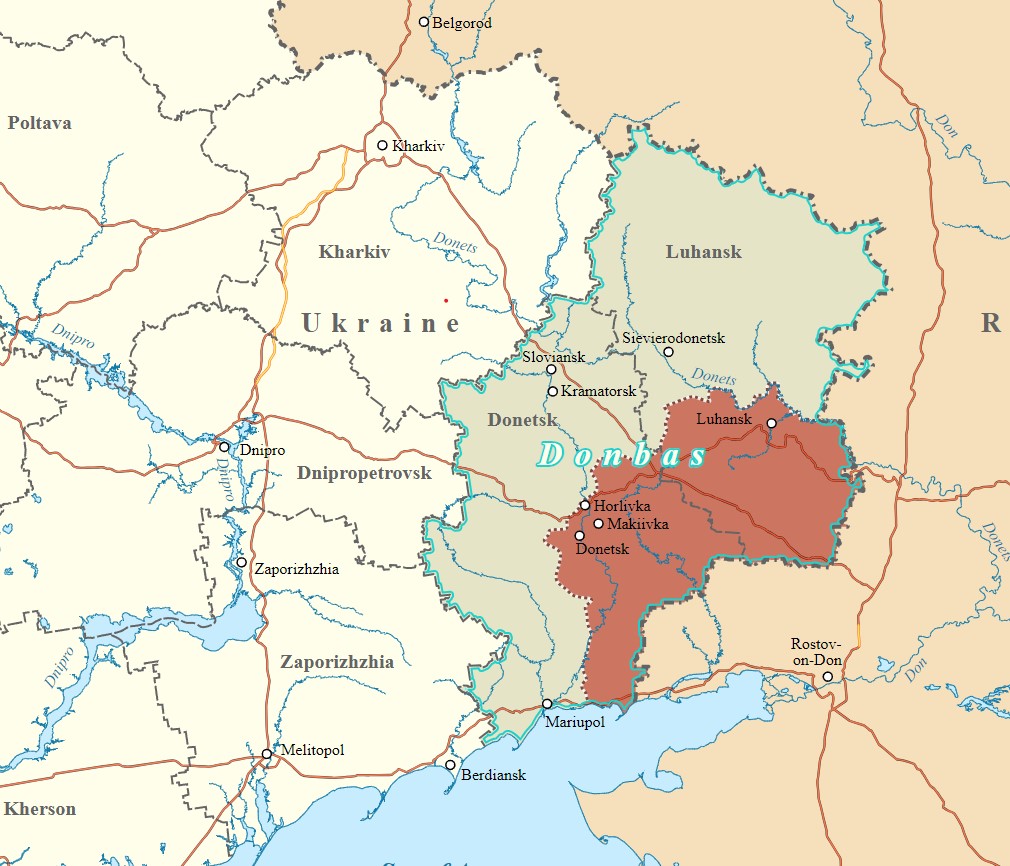 Територија Доњецке Народне Републике и Луганске Народне Републике 2014. године 