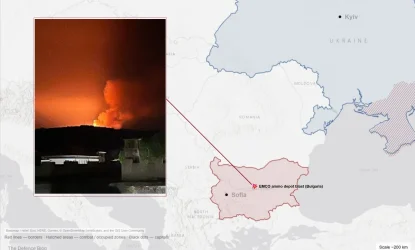 Пожар и експлозије поново погодили складиште муниције ЕМЦО у Бугарској